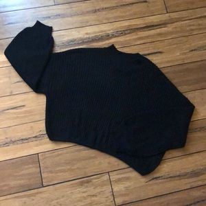 Cropped Oversized Shaker Knit Sweater